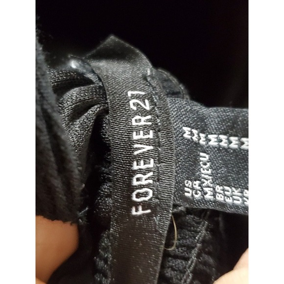 Forever 21 Women's Black Solid Open Side V-Neck Sleeveless Long Maxi Dress M - Picture 10 of 15